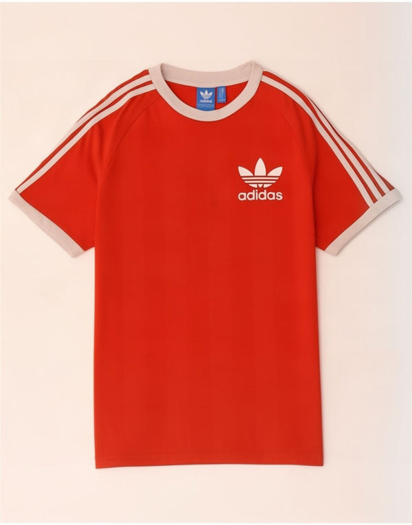 Adidas Mens T-Shirt Top Small Red Polyester