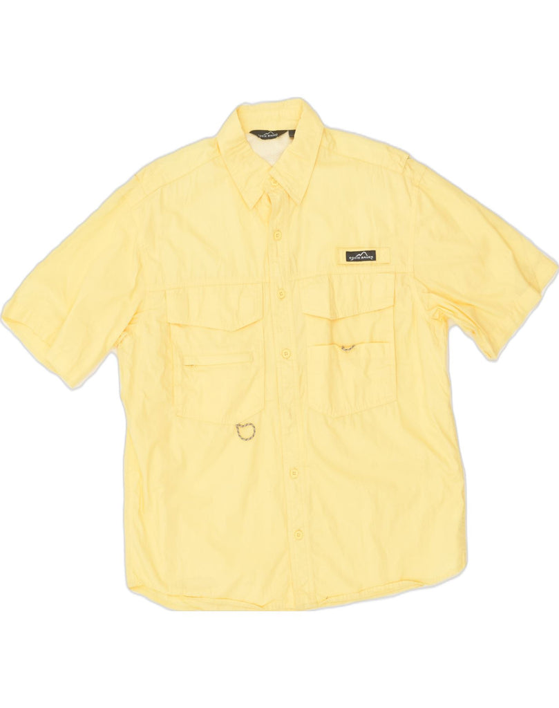 EDDIE BAUER Mens Short Sleeve Shirt Small Yellow Cotton | Vintage Eddie Bauer | Thrift | Second-Hand Eddie Bauer | Used Clothing | Messina Hembry 