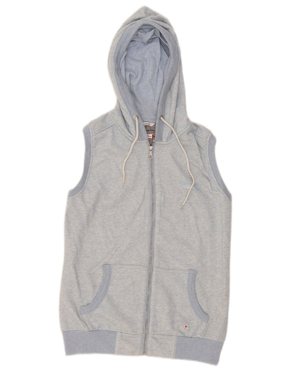 Champion Womens Heritage Classics Zip Hoodie Sweater UK 14 Medium Blue