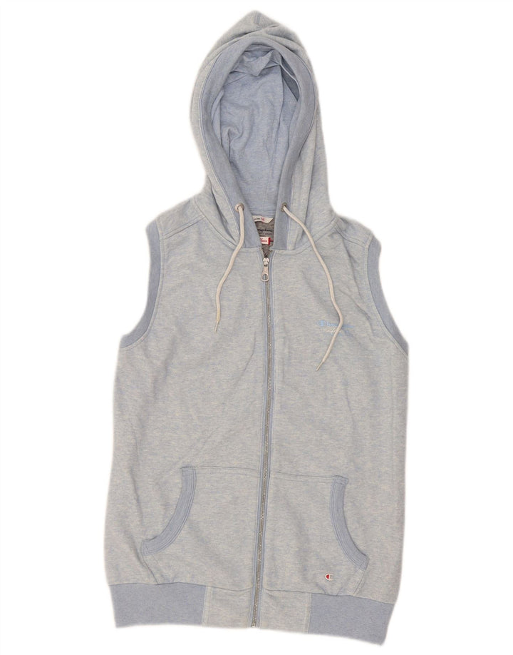 Champion Womens Heritage Classics Zip Hoodie Sweater UK 14 Medium Blue