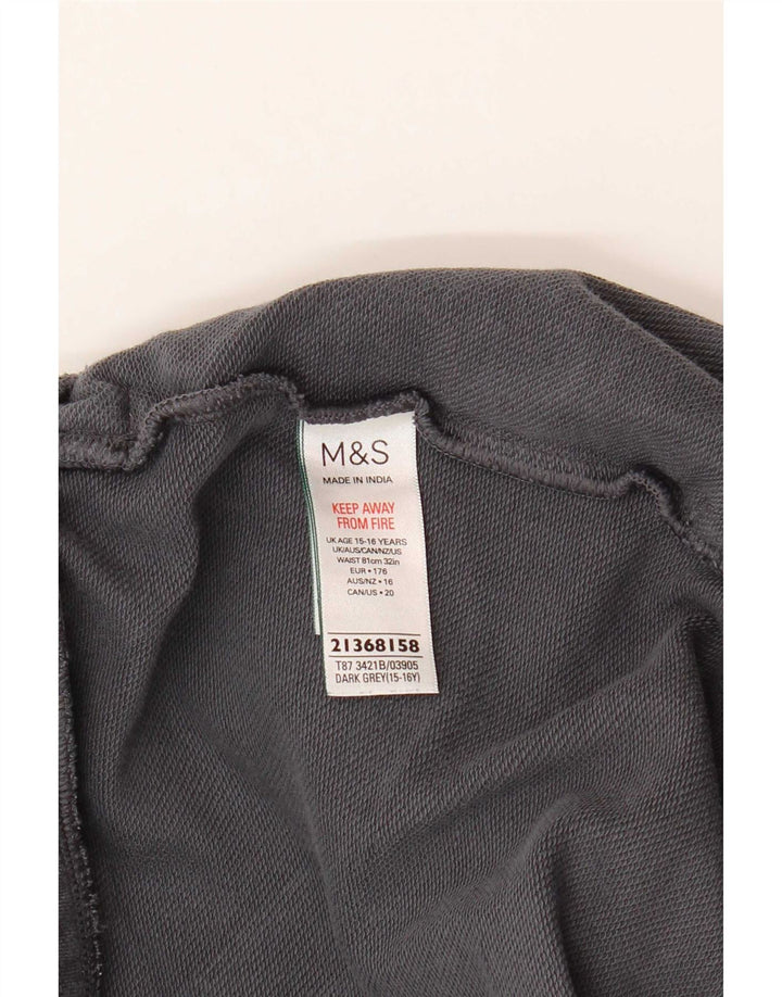 Marks & Spencer Boys Sport Shorts 15-16 Years Grey Cotton
