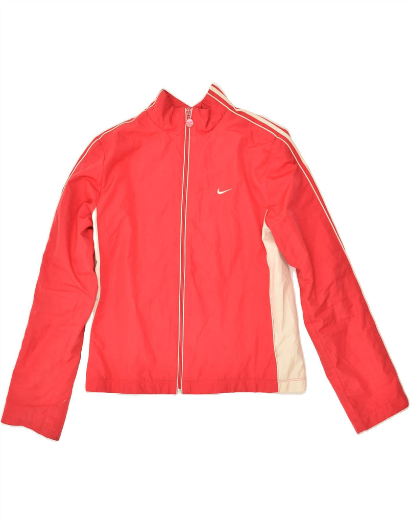 NIKE Girls Tracksuit Top Jacket 10-11 Years Medium  Red Colourblock | Vintage Nike | Thrift | Second-Hand Nike | Used Clothing | Messina Hembry 