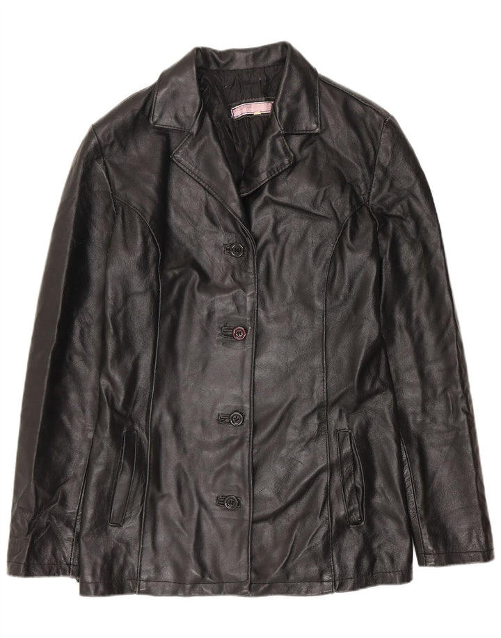 ECLIPSE Womens Leather Jacket UK 10 Small Black