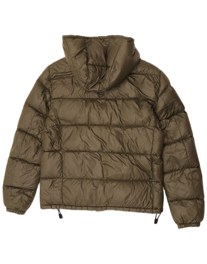PEUTEREY Womens Hooded Padded Jacket UK 16 Large Khaki Polyamide