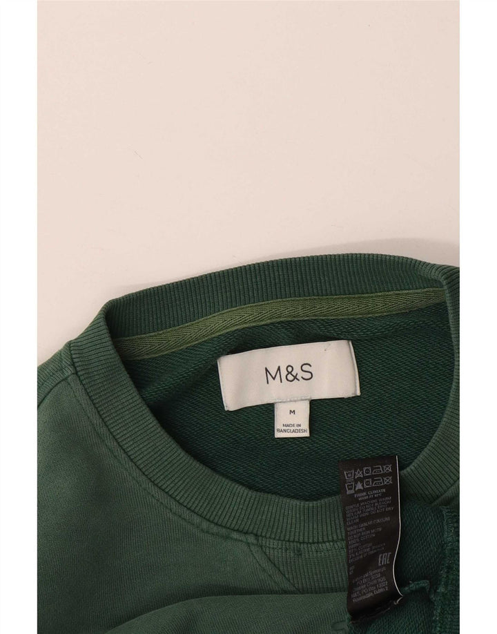 Marks & Spencer Mens Graphic Sweatshirt Jumper Medium Green Cotton