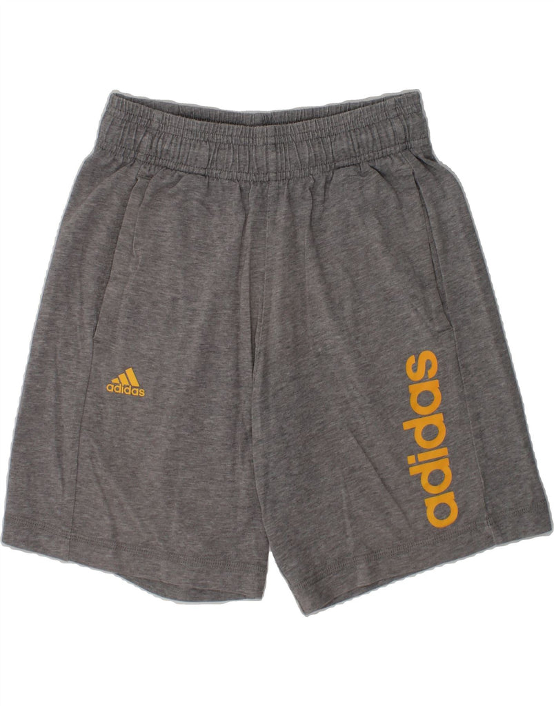 ADIDAS Boys Graphic Sport Shorts 11-12 Years Grey Cotton | Vintage Adidas | Thrift | Second-Hand Adidas | Used Clothing | Messina Hembry 