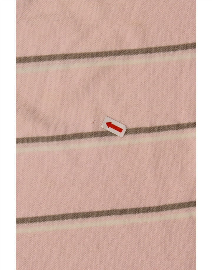 Fred Perry Boys Polo Shirt 12-13 Years Large Pink Striped Cotton