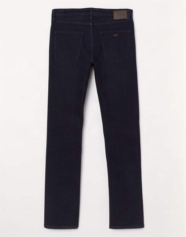 Armani Mens Straight Jeans W34 L32 Navy Blue Cotton