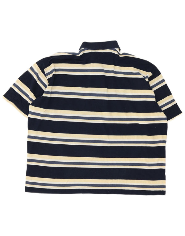 Paul & Shark Mens Polo Shirt 2XL Navy Blue Striped Cotton