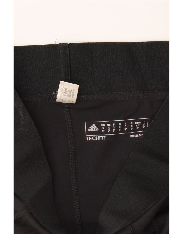 ADIDAS Womens Graphic Sport Shorts UK 10 Small  Black Polyester Vintage Adidas and Second-Hand Adidas from Messina Hembry 