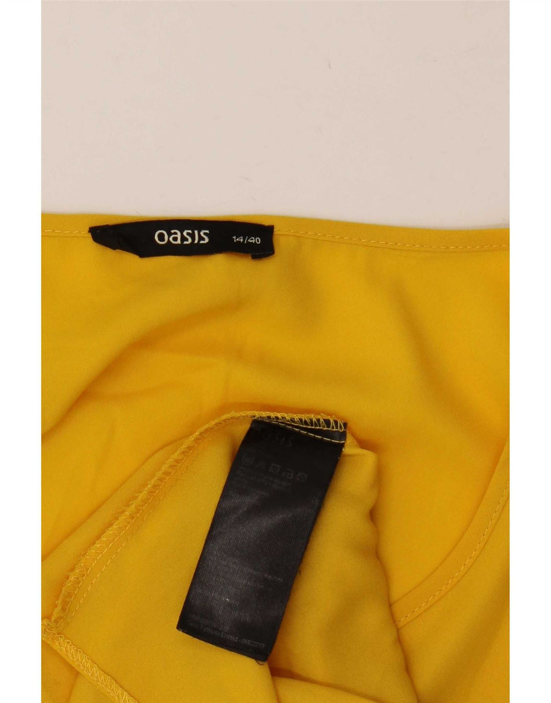 Oasis Womens Blouse Top UK 14 Large Yellow Polyester