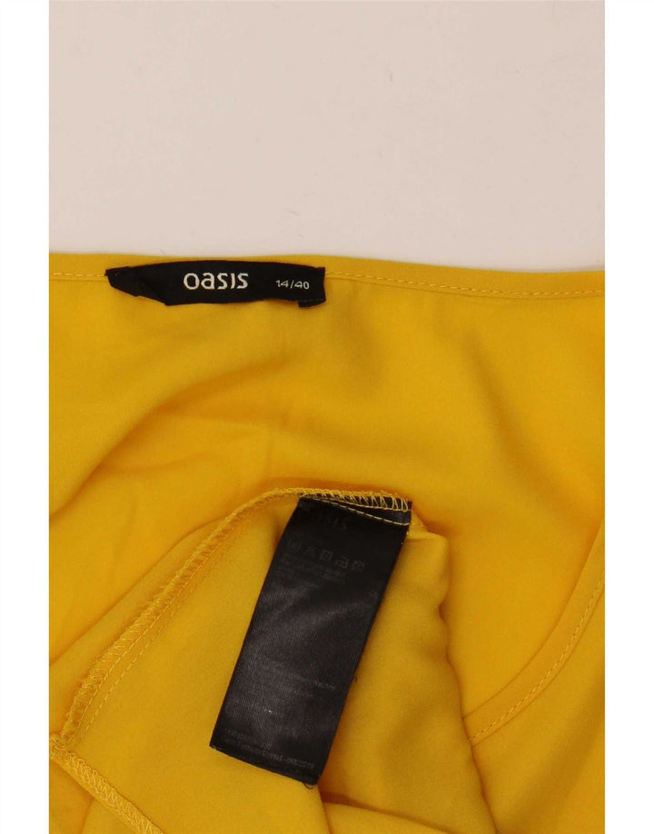 Oasis Womens Blouse Top UK 14 Large Yellow Polyester