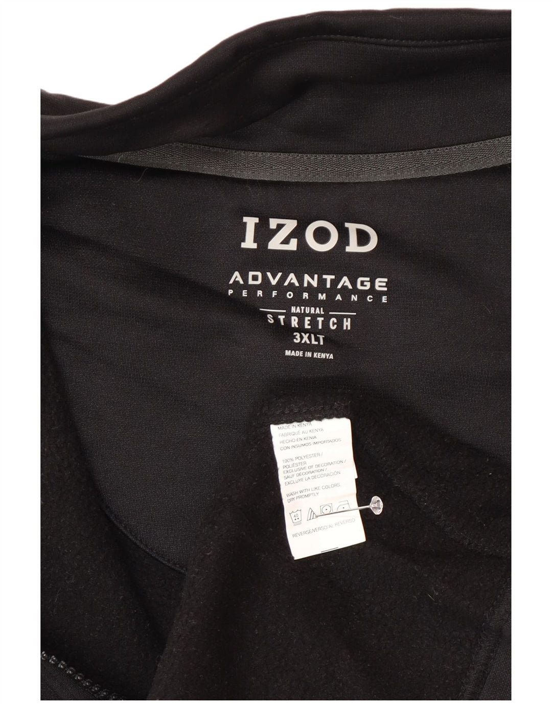 Izod Mens Sleeveless Tracksuit Top Jacket 3XL Black Polyester