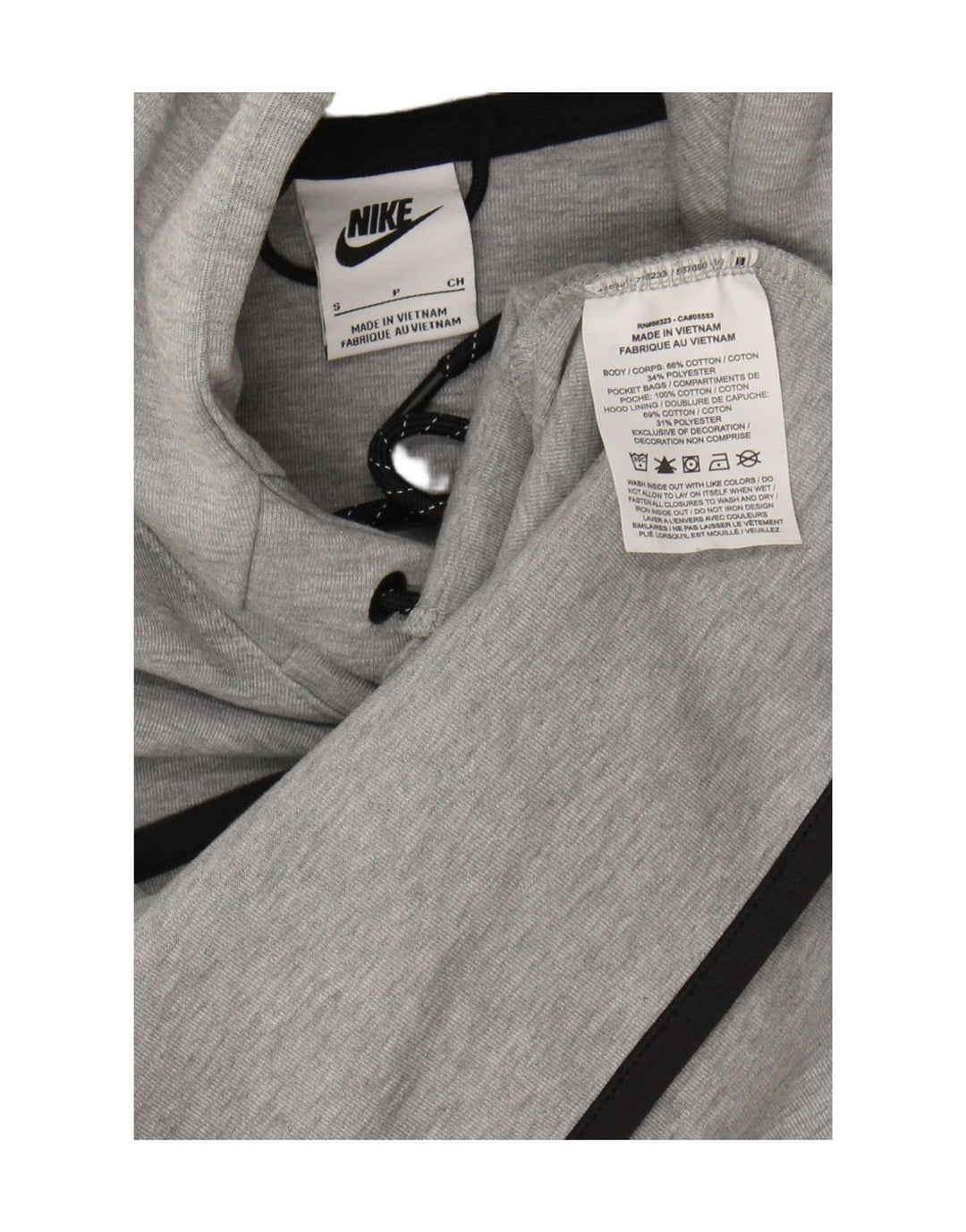 Nike Womens Hoodie Jumper UK 10 Small Grey Cotton