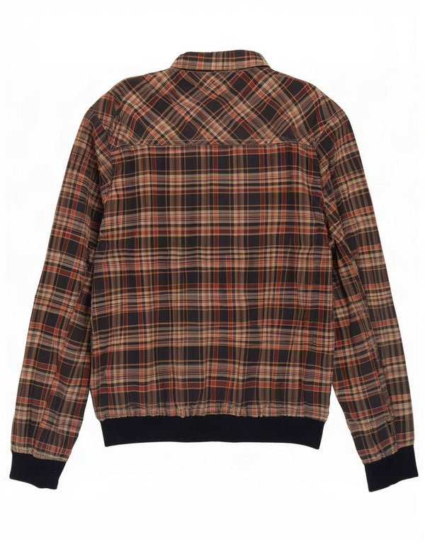 Scotch & Soda Mens Bomber Jacket UK 42 XL Blue Check Polyester