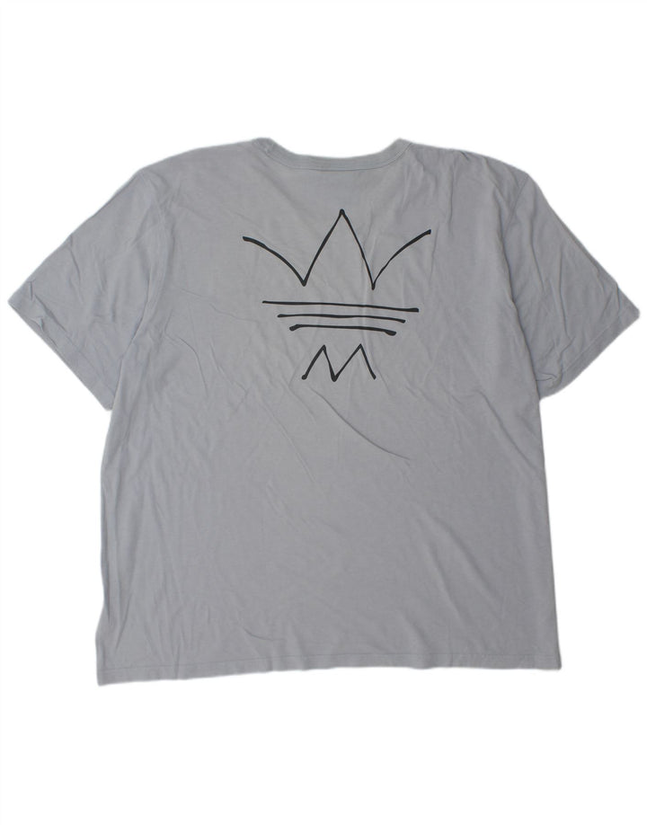 Adidas Mens Graphic T-Shirt Top 2XL Blue Cotton