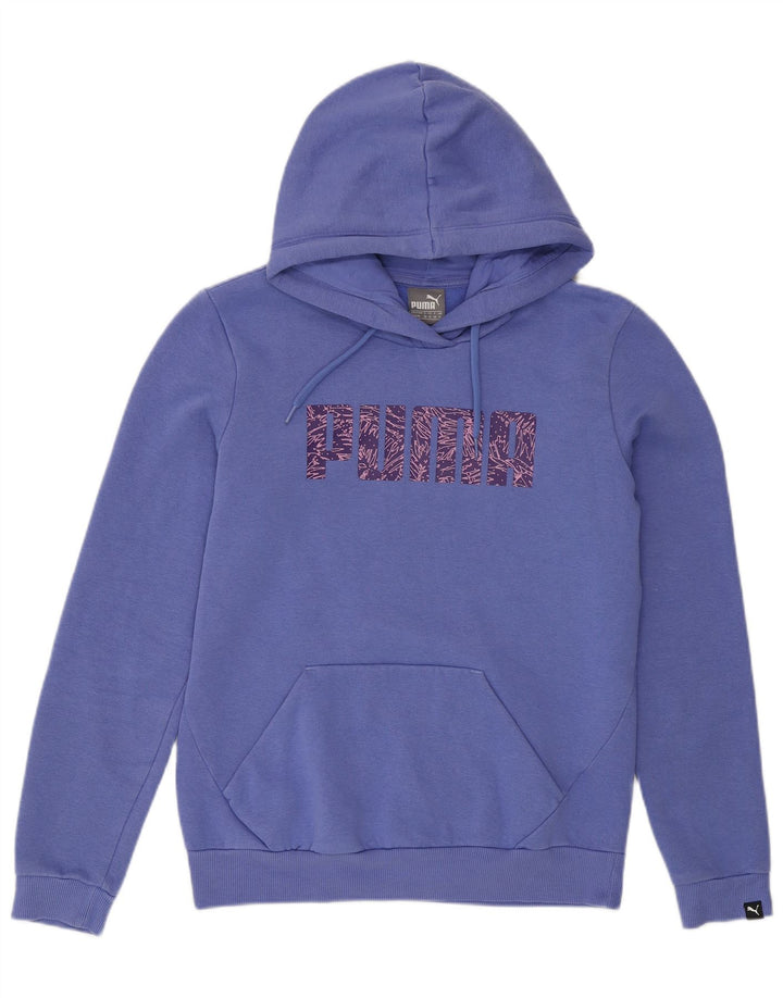 PUMA Womens Graphic Hoodie Jumper UK 12 Medium Purple
