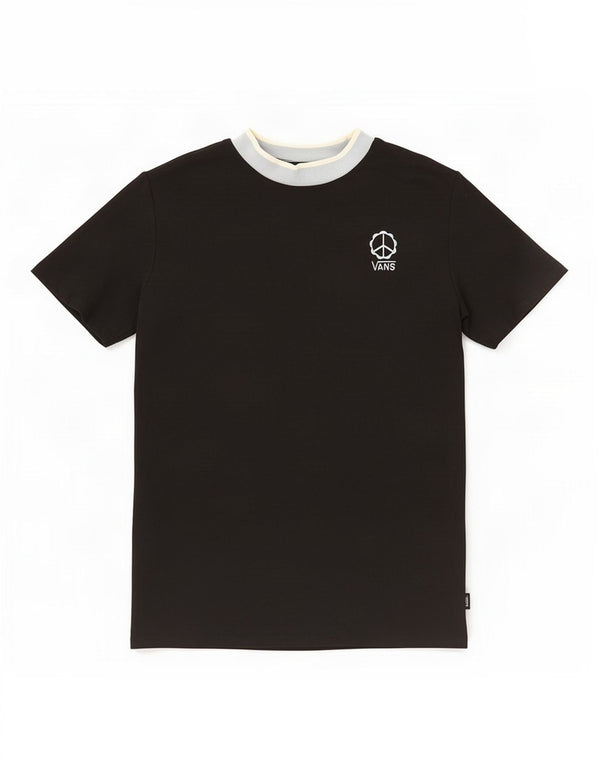 Vans Womens T-Shirt Dress UK 10 Small Black Colourblock Cotton