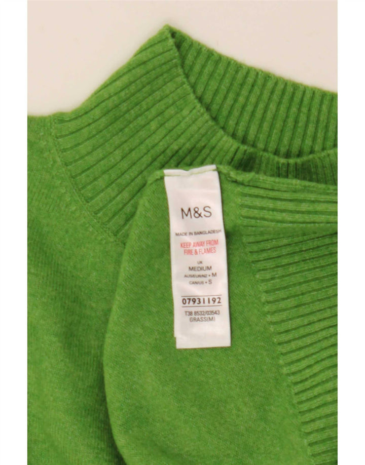 Marks & Spencer Womens Turtle Neck Jumper Sweater UK 14 Medium Green