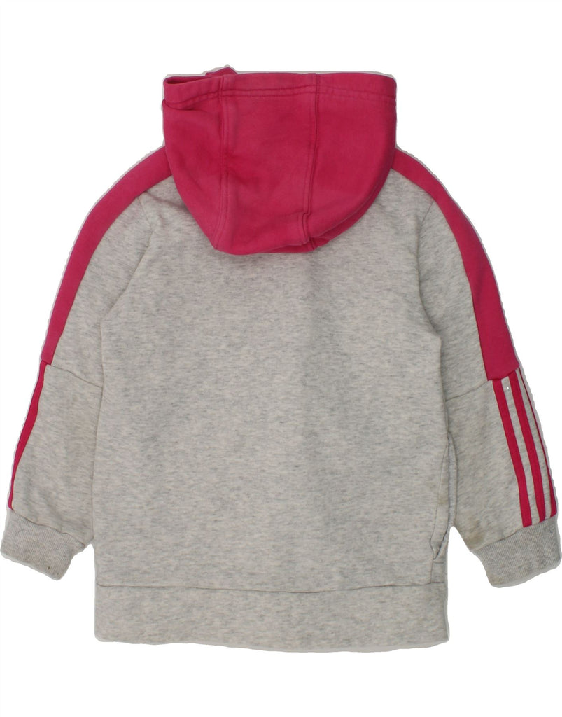 ADIDAS Girls Zip Hoodie Sweater 3-4 Years Grey Colourblock Cotton | Vintage Adidas | Thrift | Second-Hand Adidas | Used Clothing | Messina Hembry 