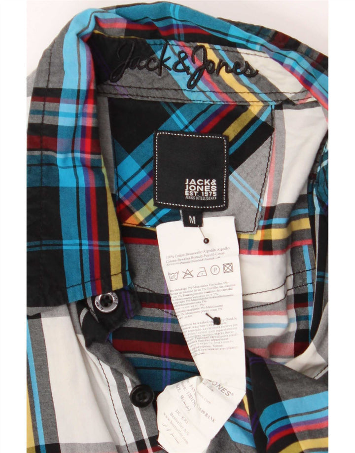 Jack & Jones Mens Military Shirt Medium Multicoloured Plaid Cotton