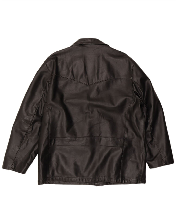 Charro Mens Leather Coat UK 42 XL Black Leather