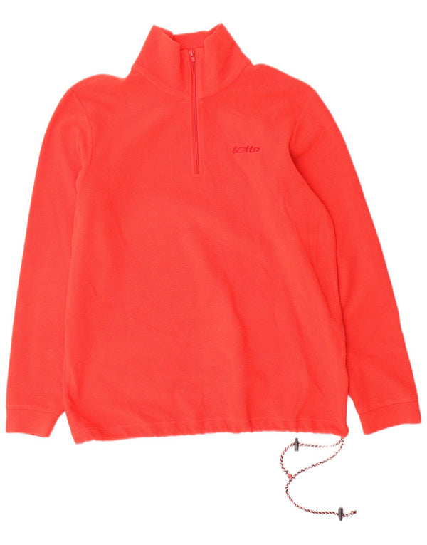 LOTTO Mens Zip Neck Fleece Jumper Medium Red