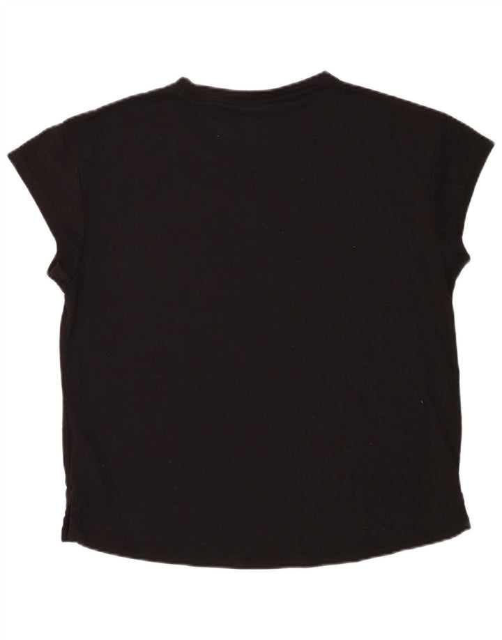 Puma Womens Graphic T-Shirt Top UK 14 Medium Black Polyester