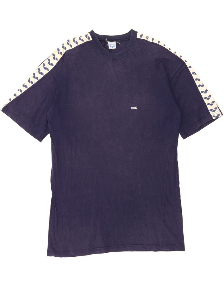 ARENA Mens Graphic T-Shirt Top Medium Navy Blue Vintage Arena and Second-Hand Arena from Messina Hembry 