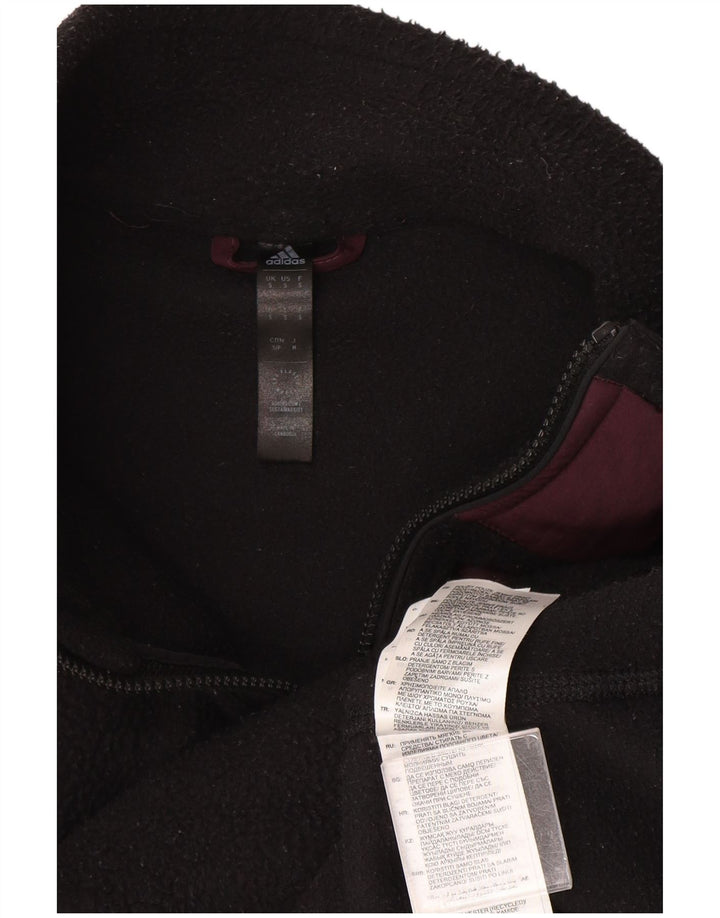 Adidas Mens Fleece Jacket UK 36 Small Black Colourblock Polyester