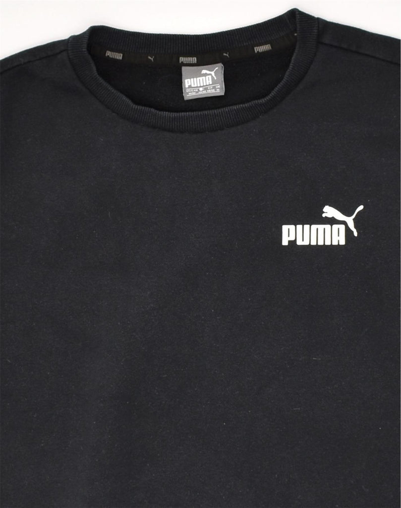 PUMA Mens Sweatshirt Jumper Medium Black Cotton | Vintage Puma | Thrift | Second-Hand Puma | Used Clothing | Messina Hembry 