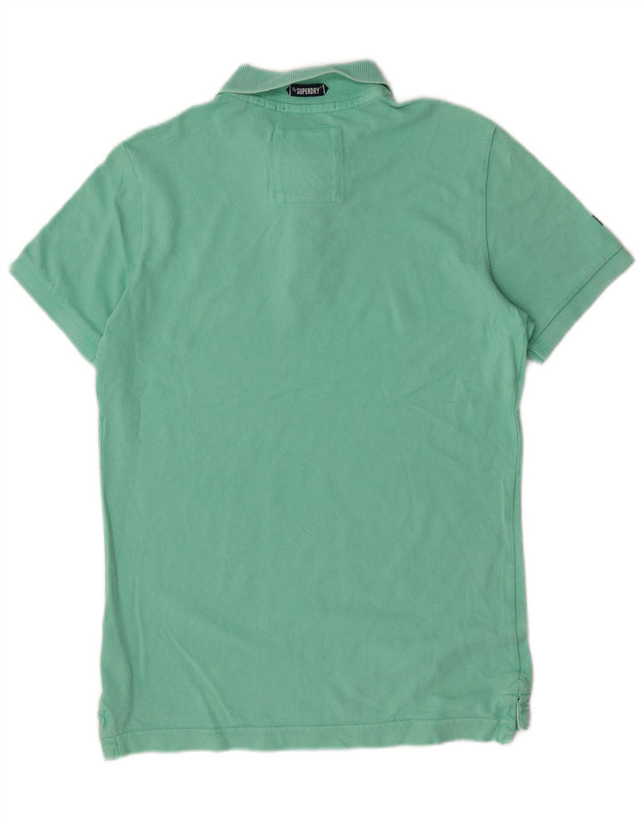 Superdry Mens Polo Shirt Medium Green Cotton Classic