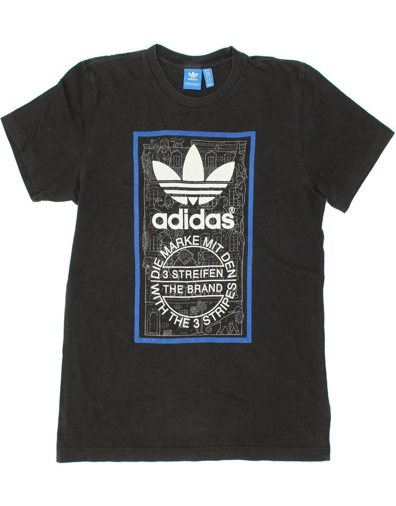 ADIDAS Mens Graphic T-Shirt Top Medium Black Cotton | Vintage Adidas | Thrift | Second-Hand Adidas | Used Clothing | Messina Hembry 