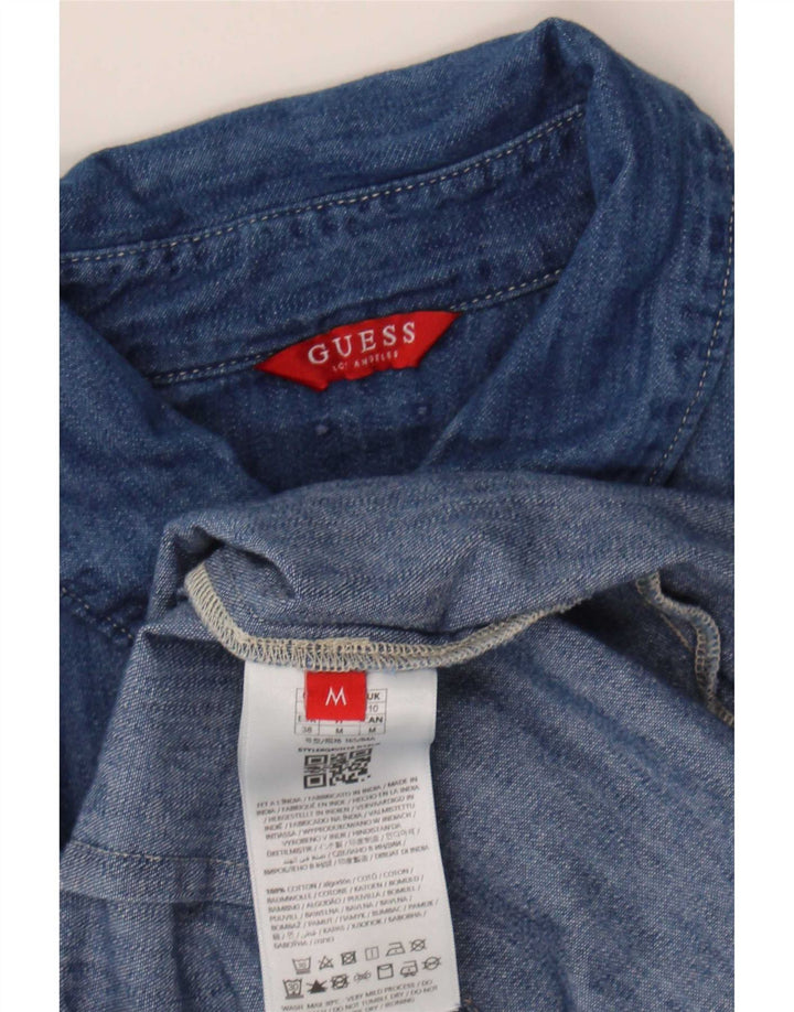 Guess Womens Denim Shirt UK 10 Small Blue Cotton