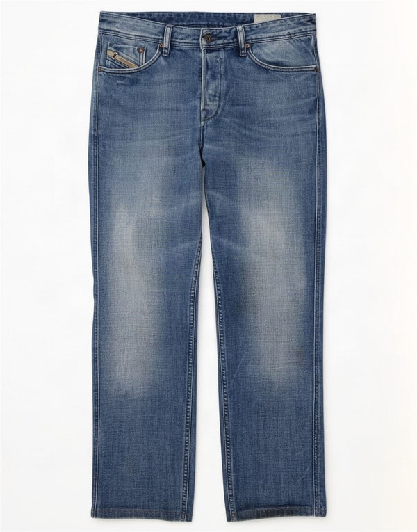 Diesel Mens Dughan Straight Jeans W33 L30 Blue Cotton