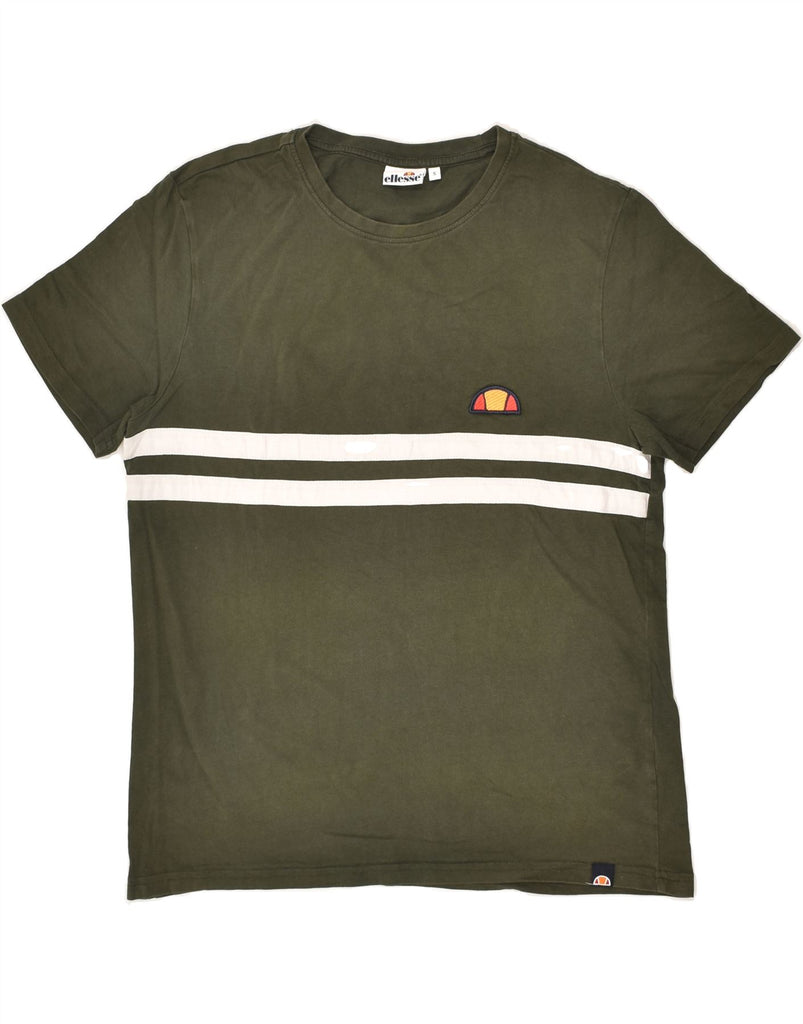 ELLESSE Mens T-Shirt Top Small Khaki Cotton | Vintage Ellesse | Thrift | Second-Hand Ellesse | Used Clothing | Messina Hembry 