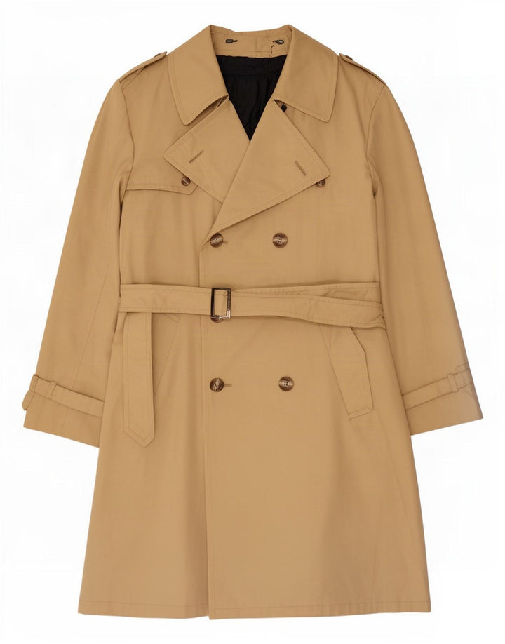 Vintage Mens Trench Coat IT 50 Large Beige Viscose