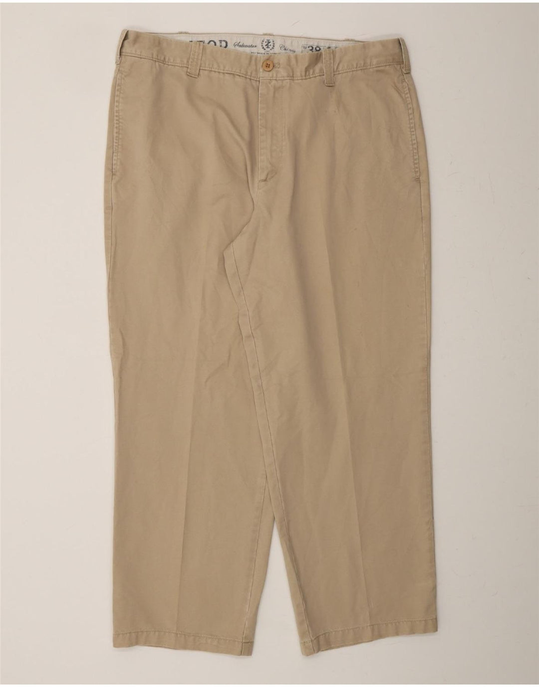 IZOD Mens Straight Chino Trousers  W38 L30 Beige Cotton Vintage Izod and Second-Hand Izod from Messina Hembry 