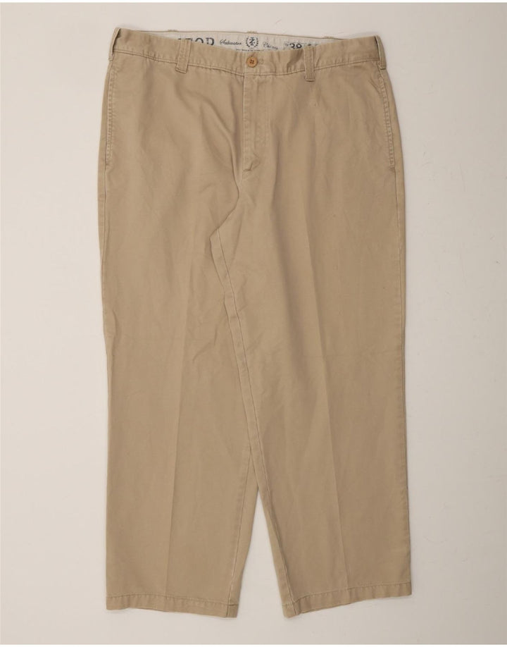 IZOD Mens Straight Chino Trousers  W38 L30 Beige Cotton Vintage Izod and Second-Hand Izod from Messina Hembry 
