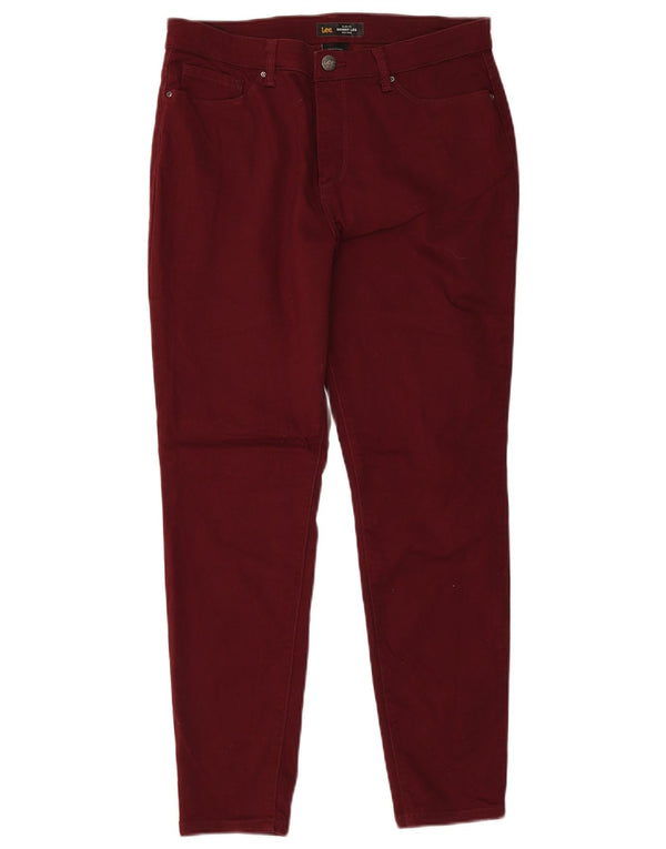 Lee Mens Sculpting Slim Fit Mid Rise Skinny Jeans W34 L30 Burgundy Cotton