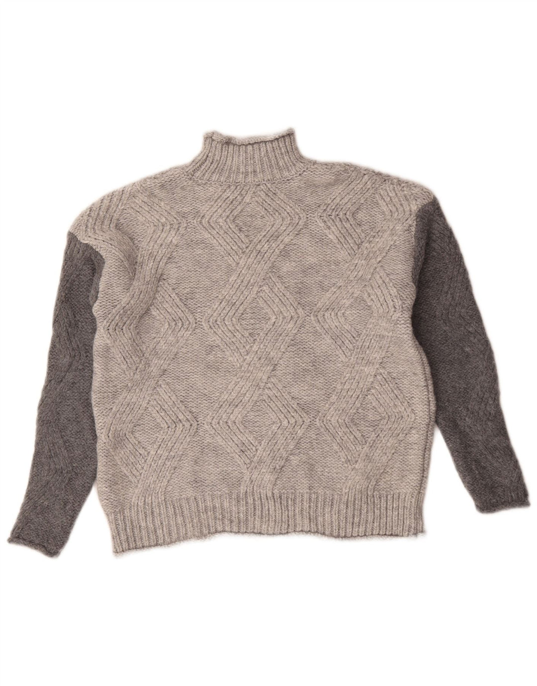 Marks & Spencer Womens Turtle Neck Jumper Sweater UK 10 Small Grey
