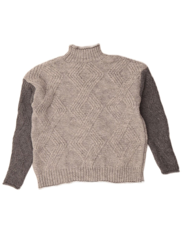 Marks & Spencer Womens Turtle Neck Jumper Sweater UK 10 Small Grey