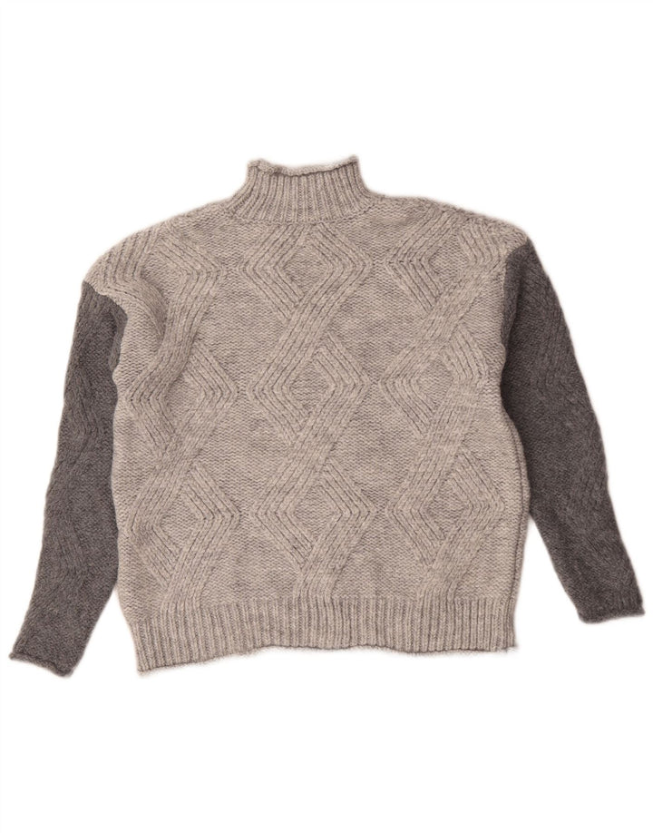 Marks & Spencer Womens Turtle Neck Jumper Sweater UK 10 Small Grey