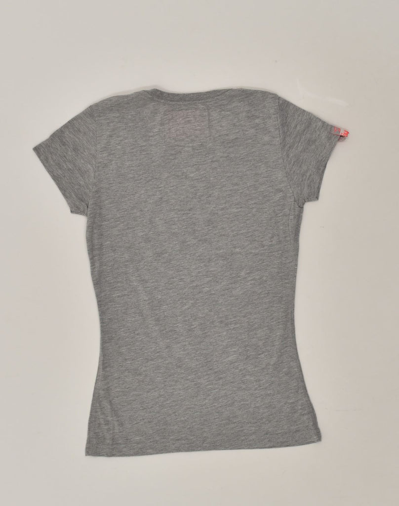 SUPERDRY Womens Graphic T-Shirt Top UK 8 Small Grey Cotton | Vintage Superdry | Thrift | Second-Hand Superdry | Used Clothing | Messina Hembry 