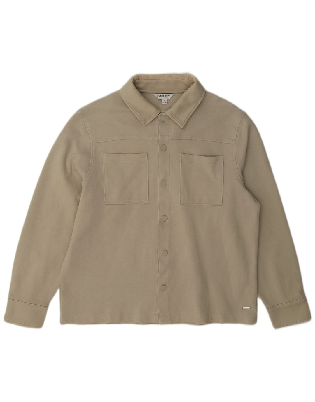 Marks & Spencer Mens Autograph Bomber Jacket UK 40 Large Beige Polyester