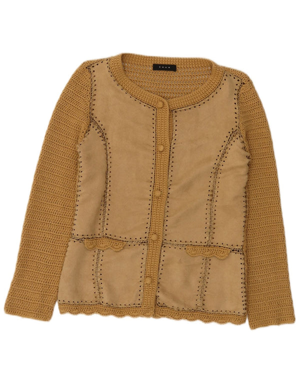 Koan Womens Cardigan Sweater UK 12 Medium Brown Polyester