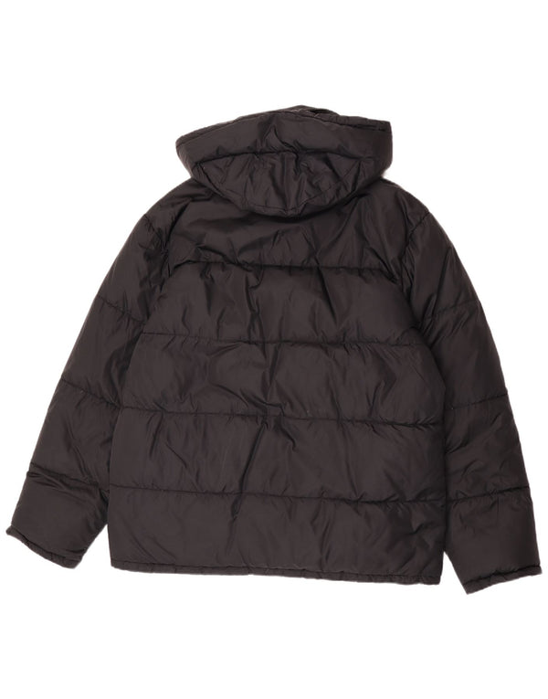 Alberto Aspesi Mens Hooded Padded Jacket UK 38 Medium Black Nylon
