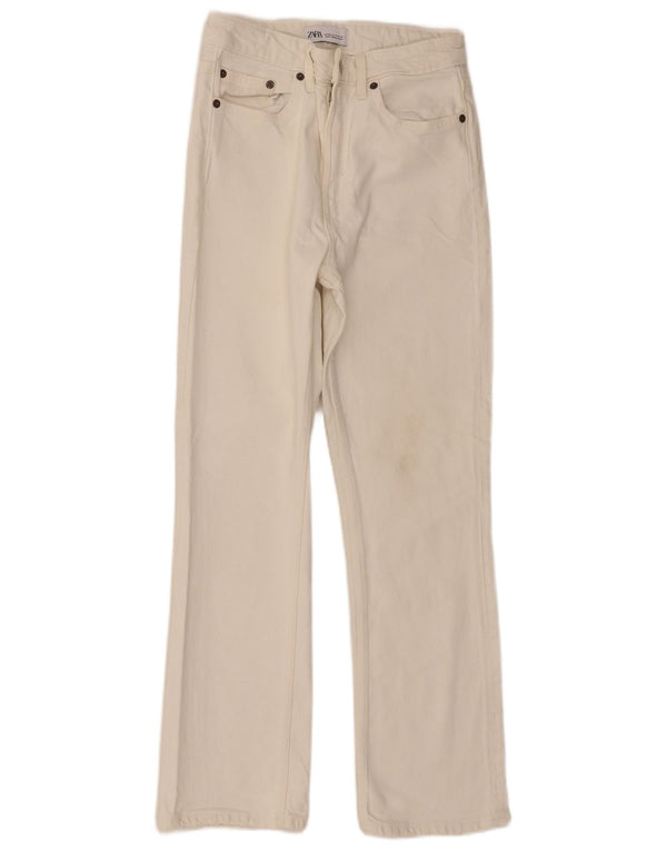 Zara Womens Straight Jeans EU 36 XS W26 L27 White Cotton
