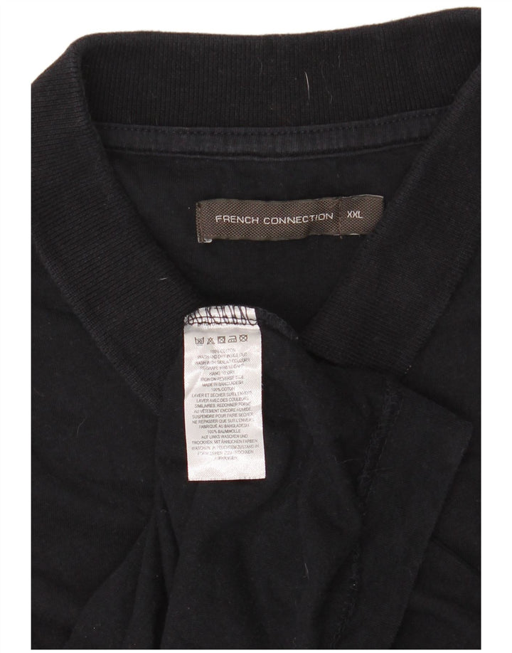 French Connection Mens Polo Shirt 2XL Navy Blue Cotton
