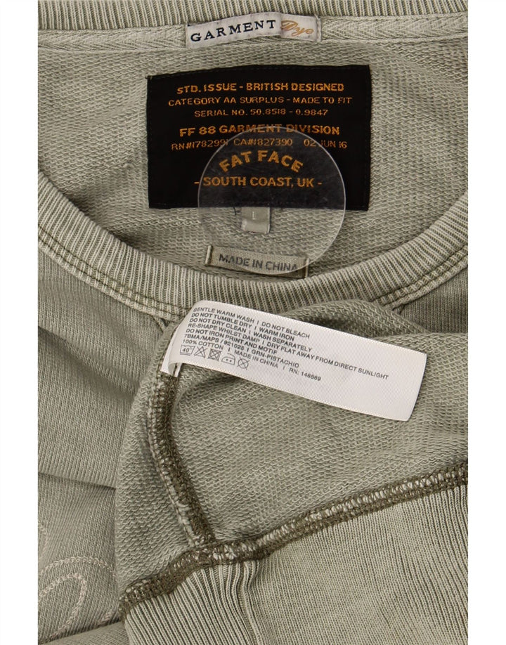 Fat Face Mens Graphic Sweatshirt Jumper Large Khaki Cotton